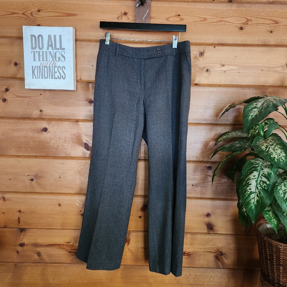 Talbots Heritage Wool Dress Pants Trousers Wide Straight Gray Lined Sz 10 X 29" - Picture 1 of 10